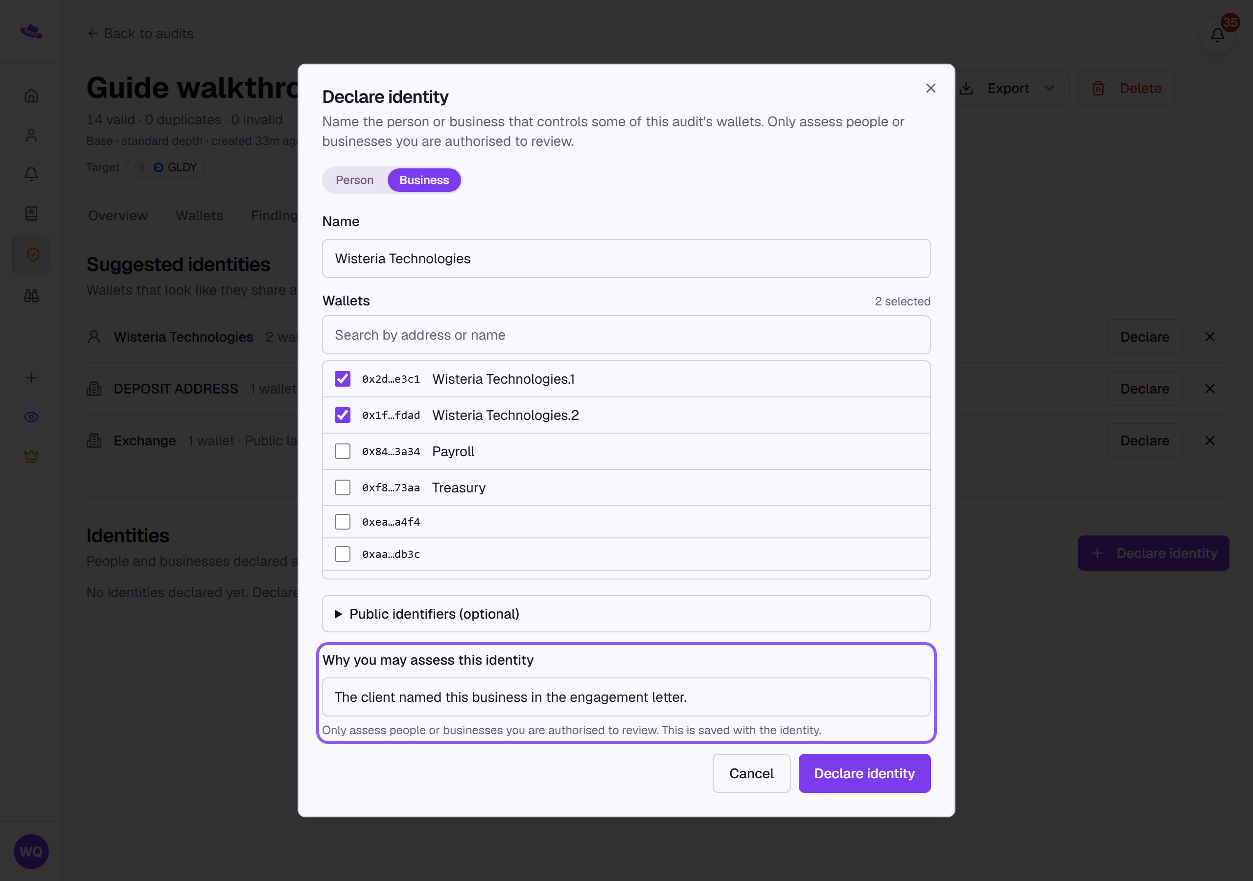 The Why you may assess this identity field highlighted and filled in